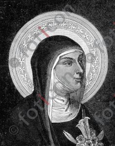 Die heilige Elisabeth von Thüringen sw --- Saint Elizabeth of Hungary bw